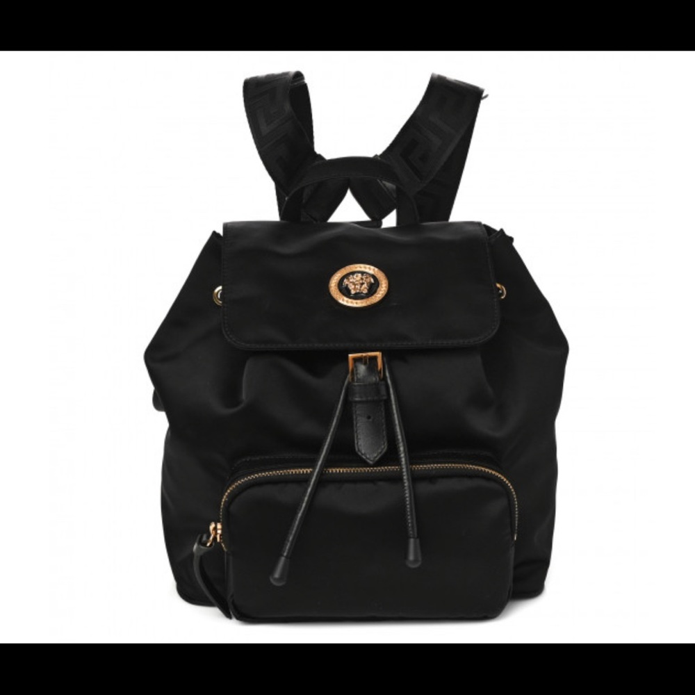 Versace. Nylon Palazzo Medusa Backpack with Dust Bag